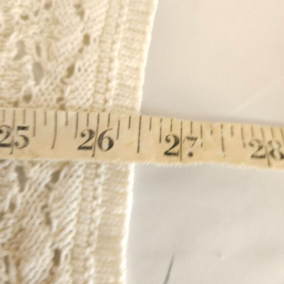 Chico's 0 Women's 4 White Cream Open Knit Open Front Cardigan Sweater - Picture 7 of 7